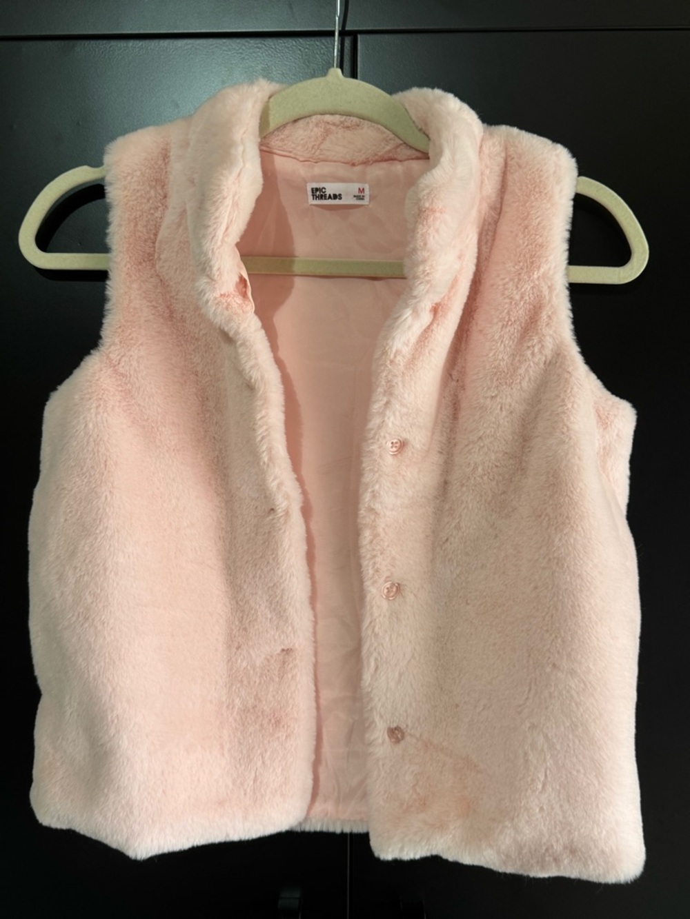 Girls size medium | Epic Threads | Blush Pink | Faux Fur Vest